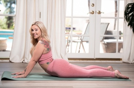 blonde yoga pants beautiful porn image