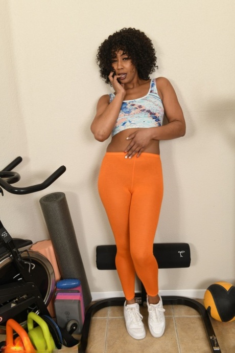 ebony yoga pants naked image