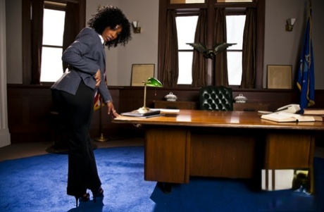ebony office hot naked image