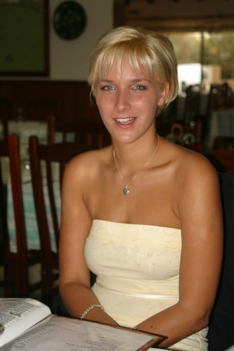 short hair blonde nude image